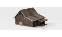 Archistories 113221-P | Saltbox Barn | Dark Brown Kit Package With Tractor and Fences