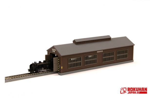 Rokuhan S070-2  Automatic Opening And Closing Engine House | Dark Brown